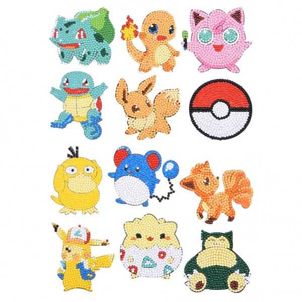 Pokemon - 12Pcs Diamond Painting Stickers Kits