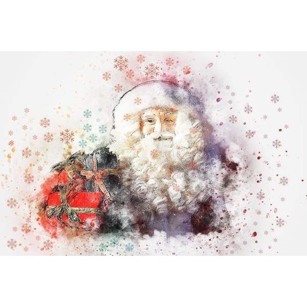 Santa Waterolor Abstract