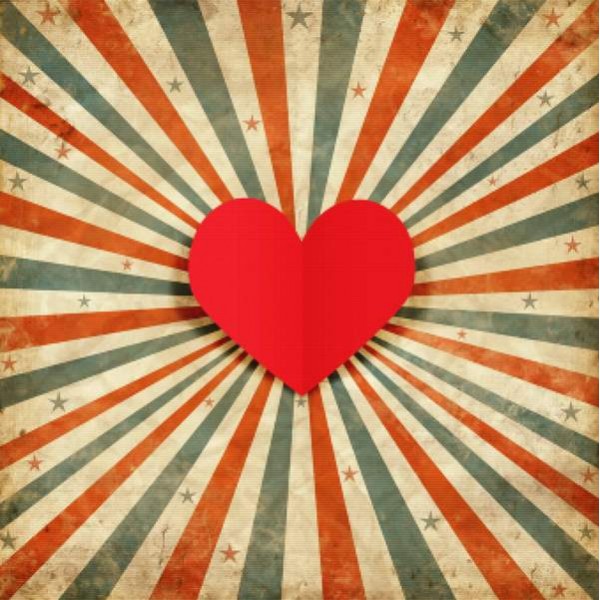 Heart With Ray Background