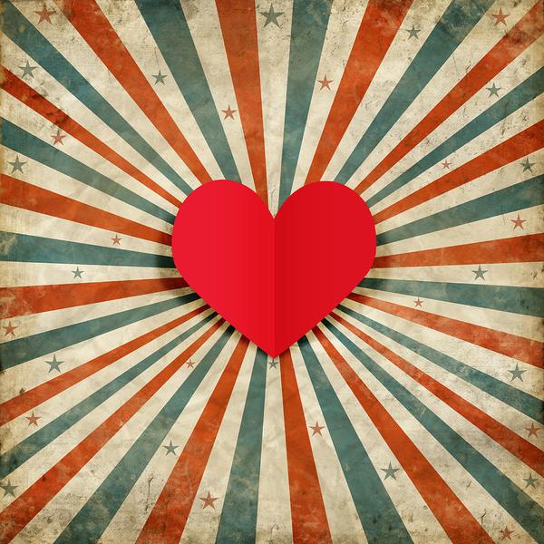 Heart With Ray Background