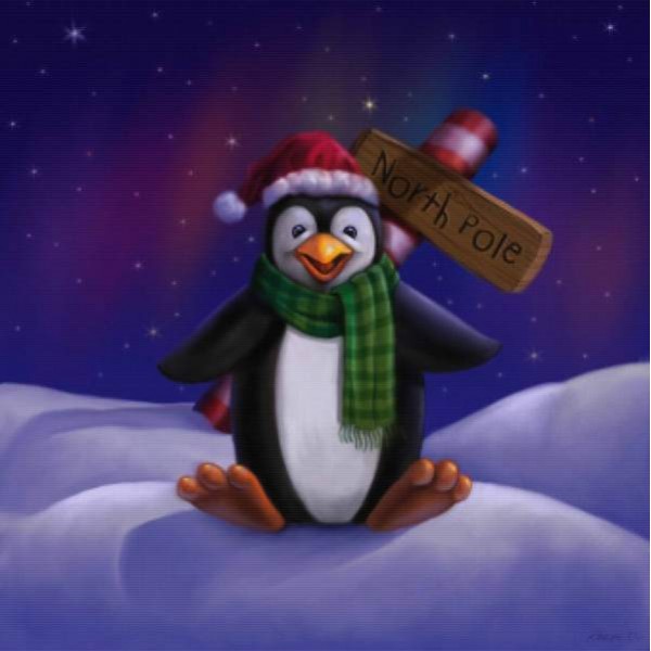 Penguin At The North Pole