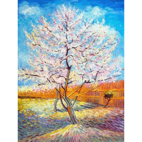 Pink Peach Tree In Blossom