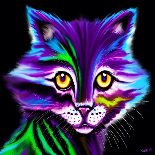 Colorful Striped Cat