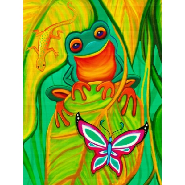 Frog, Gecko, and Butterfly