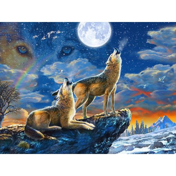Wolves Howling to the Moon