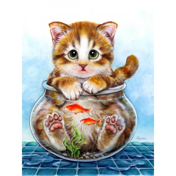 Cat In Fish Bowl