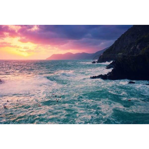 Sunset Over Rocky Seas