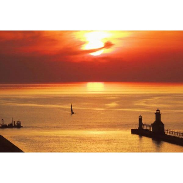 Lake Michigan At Sunset