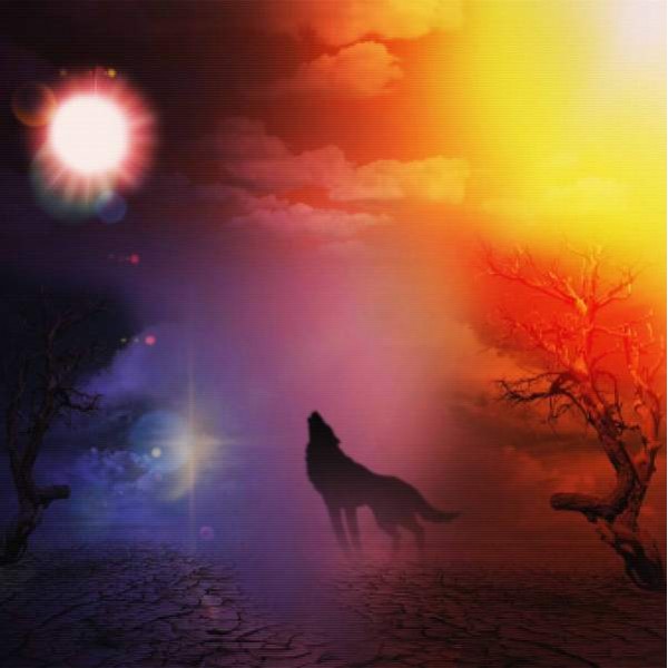Surreal Wolf Landscape
