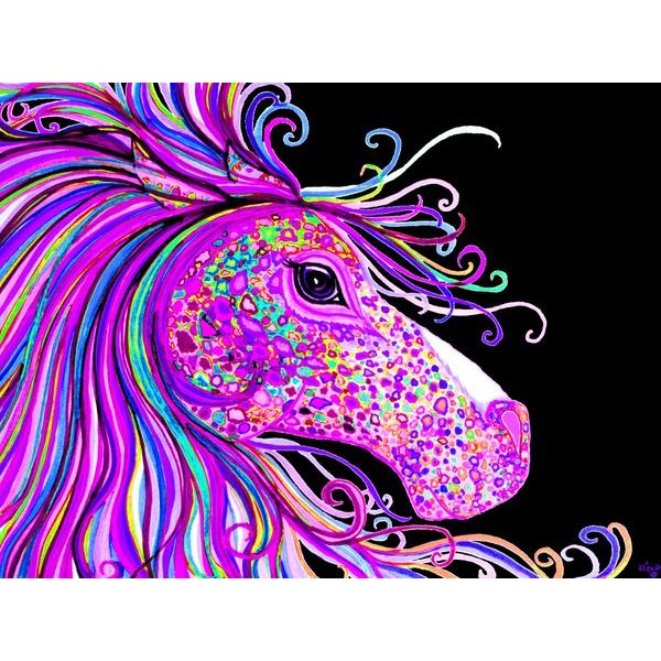 Rainbow Spotted Horse Head