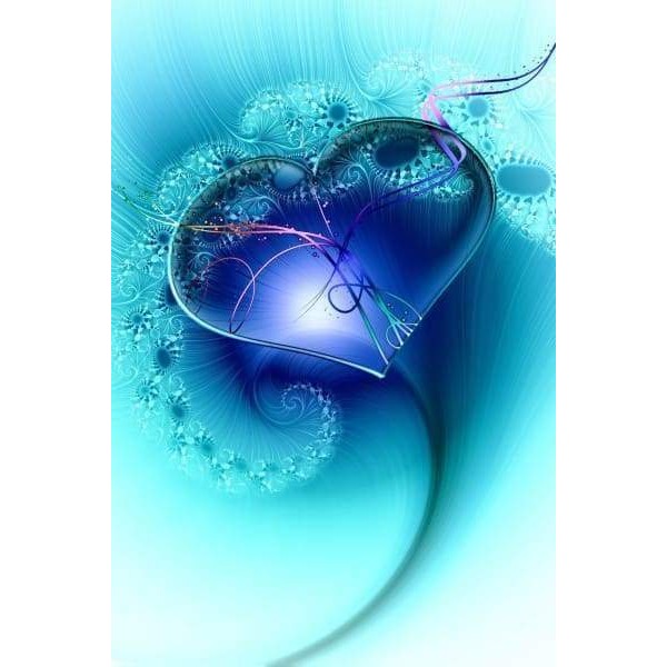 Blue Fractal Heart