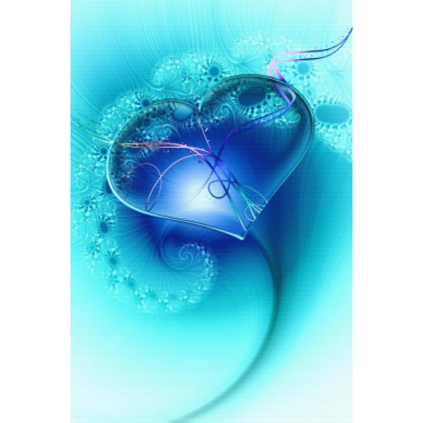 Blue Fractal Heart
