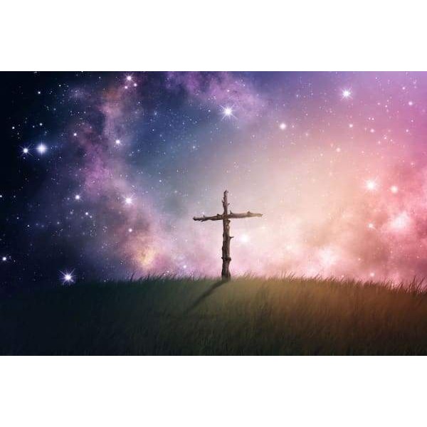 Single Cross Under The Night Sky