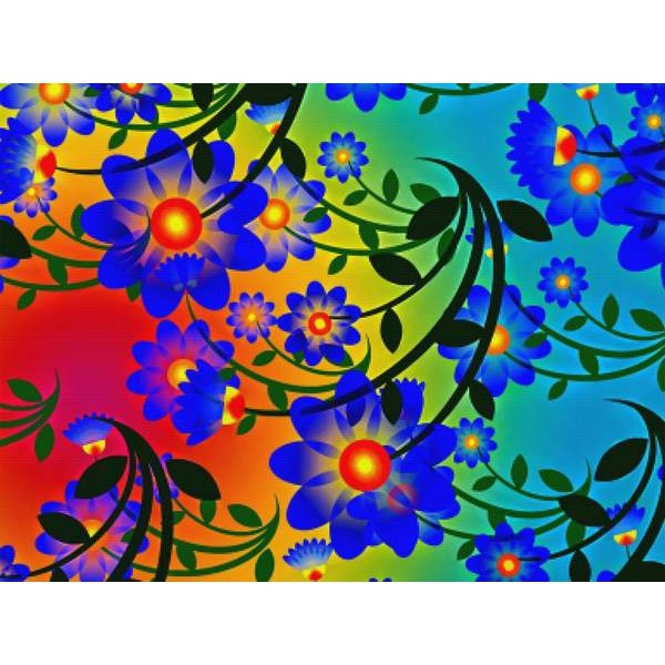 Abstract Azure Floral