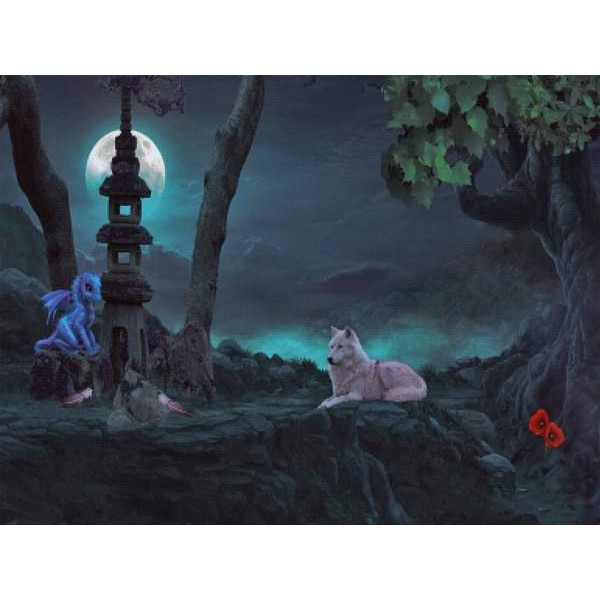 Baby Dragon And Wolf Friend