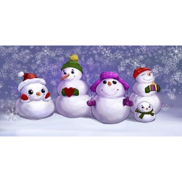 Happy Snowman Family