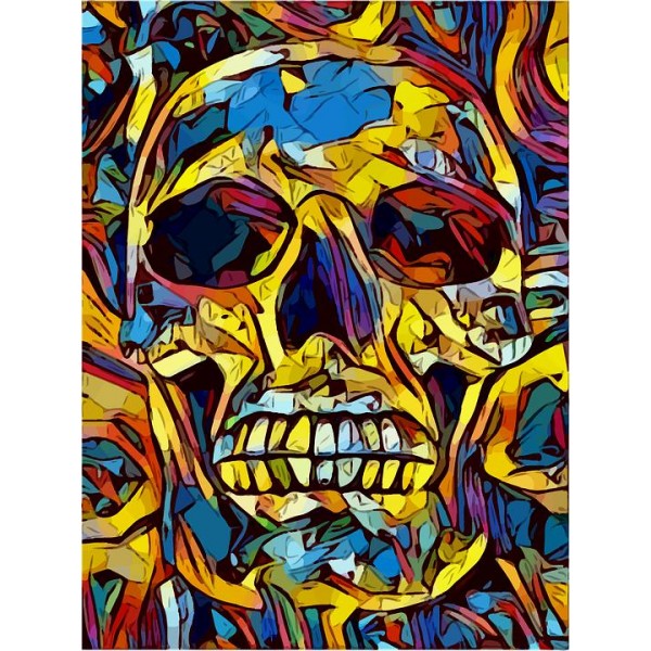 Abstract Rainbow Skull