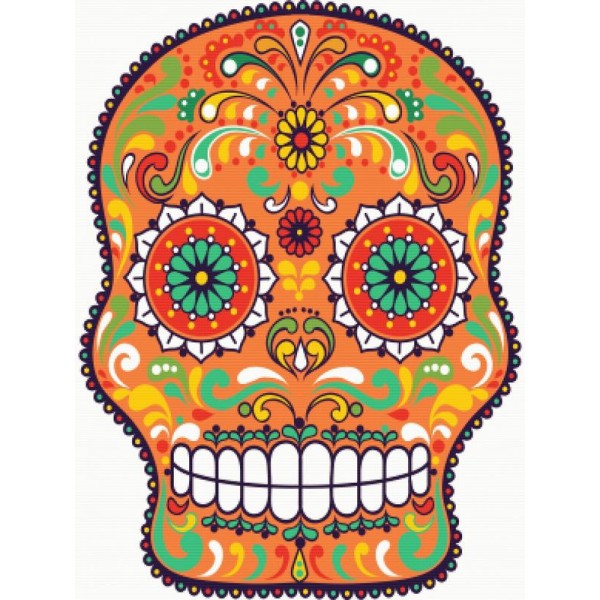 Orange Sugar Skull