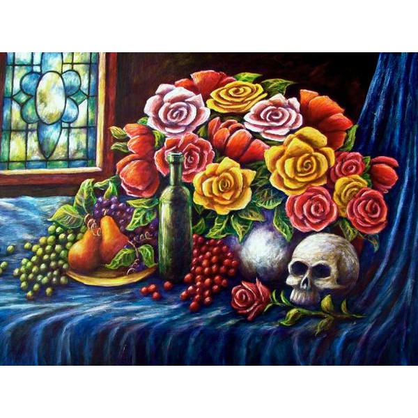 Roses and Skull