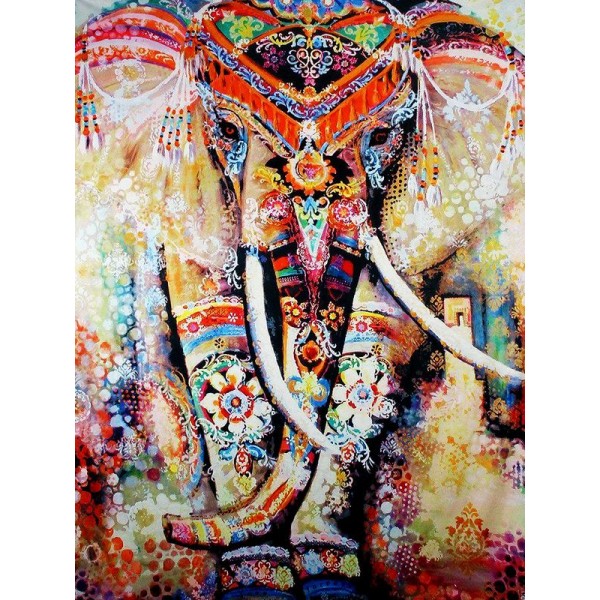 JUMBO Rainbow Elephant Mandala