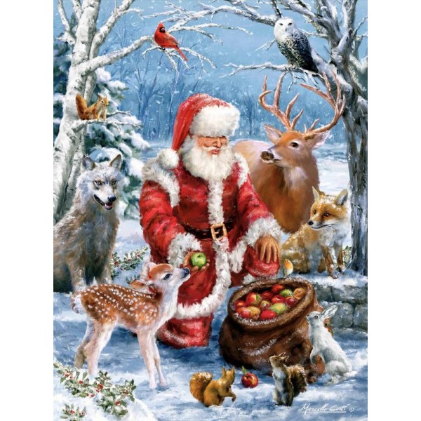Santa With Forest Friends