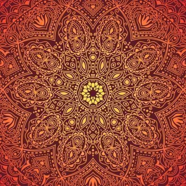 Orange Gradient Mandala