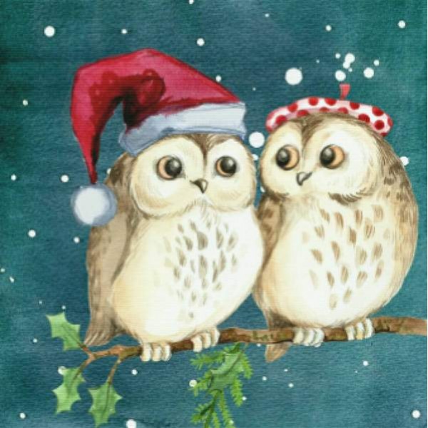 Christmas Owl Friends