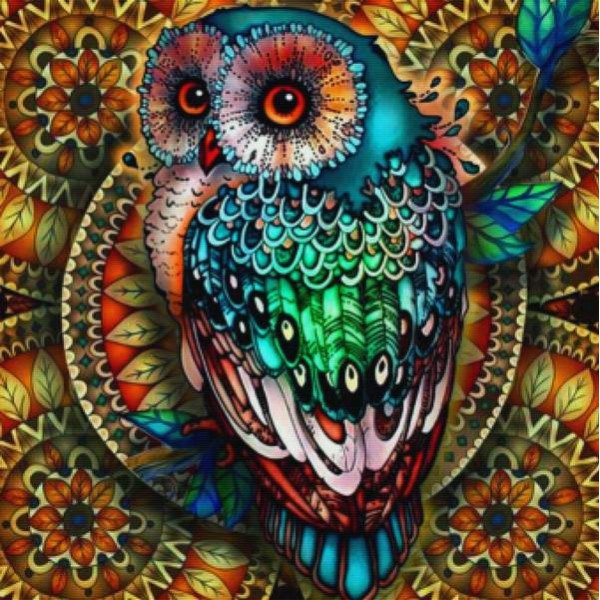 Mandala Berry Branch Owl