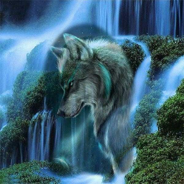 Wolf In The Waterfall
