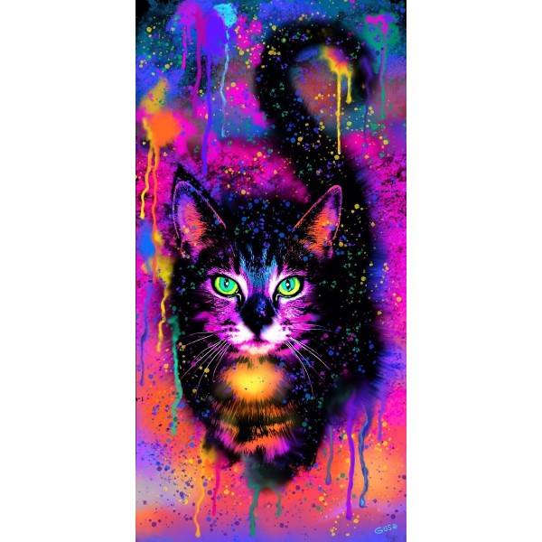 Rainbow Painted Tabby Cat